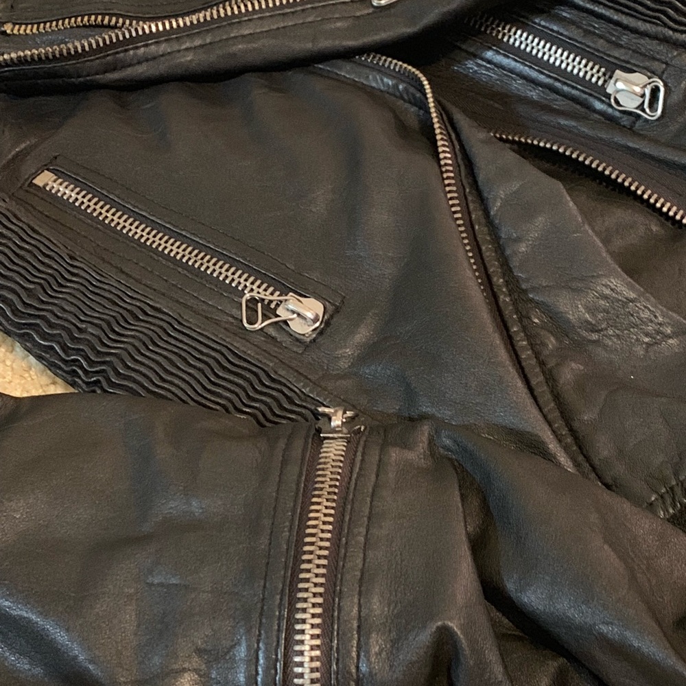 Joe’s Jeans Sheepskin Leather Moto Jacket - Picture 2 of 8